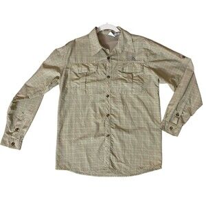 The North Face‎ Men’s Outdoor Button-Up Shirt Size XL Khaki Plaid Long Sleeve